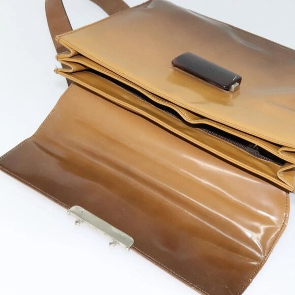 PRADA Shoulder Bag Enamel Beige Silver Auth - Picture 13 of 16